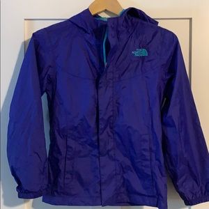North face girls windbreaker jacket purple